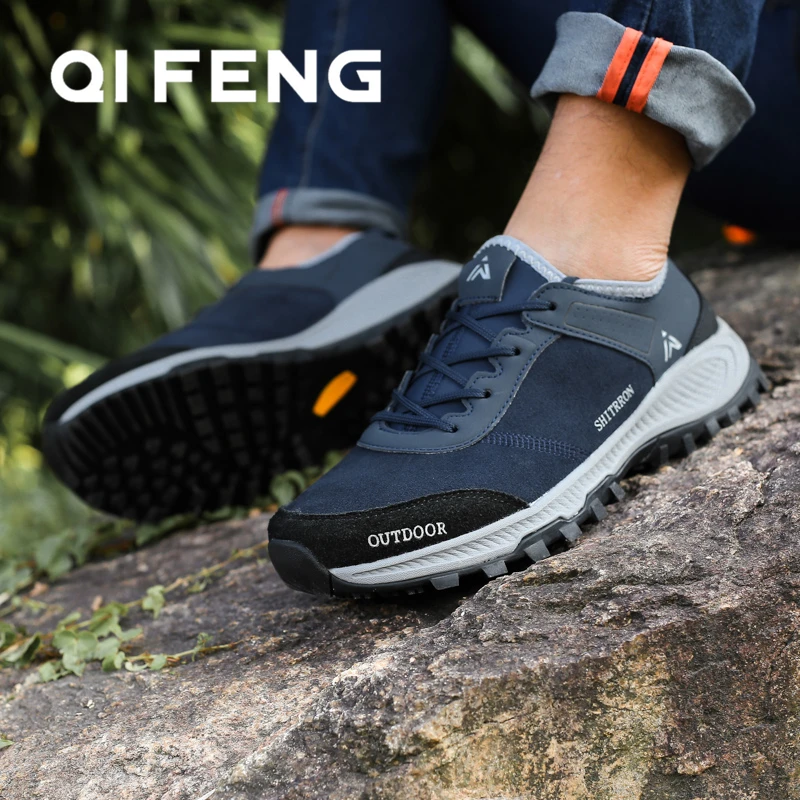 

Four Seasons Hiking Shoes Men Light Outdoor Jogging Suede Travel Climbing Boot Summer Antiskid Sneakers Women casual footwear