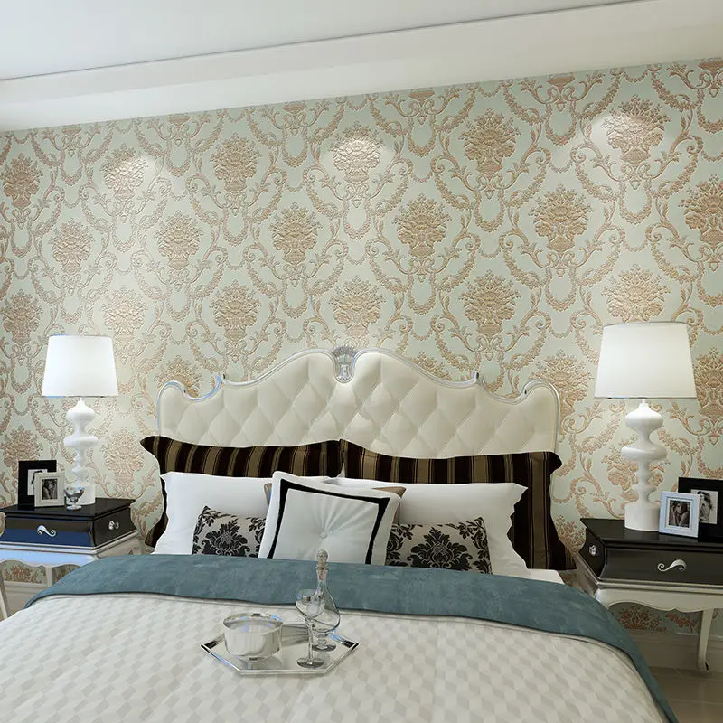 Обои для спальни дамасский нетканый материал фоновая стена гостиной дивана