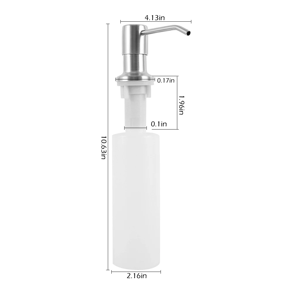 

300ml Kitchen Sink Soap Dispenser Detergent Liquid Soap Lotion Dispensers Pump Stainless Steel Head Kitchen Bathroomaccessories