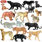 Oenux оригинальный диких Животные Savage сатиновая юбка-американка модель фигурки Jaguar пантера в форме снежного барса, ПВХ студийный фон с имитацией развивающая детская игрушка