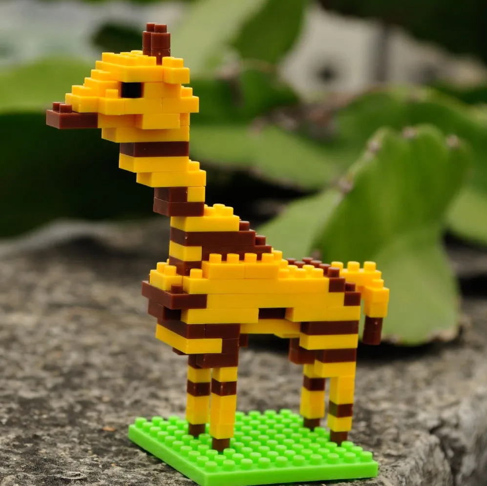 Наборы мини-строительных блоков животные зоопарк панда кролик развивающие