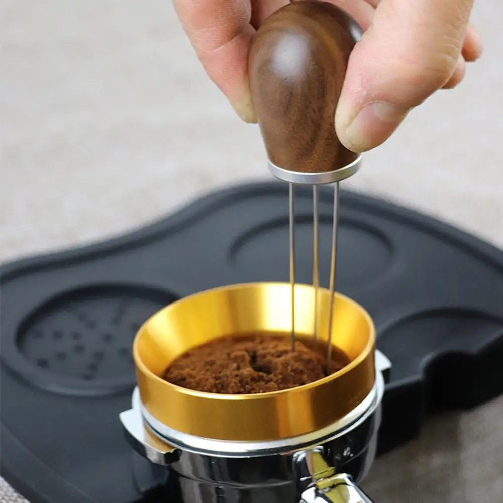 

Solid Wood Handle Stainless Steel Espresso Coffee Tamper Stirring Needle For Filter Coffee Porfilter Maker Tools