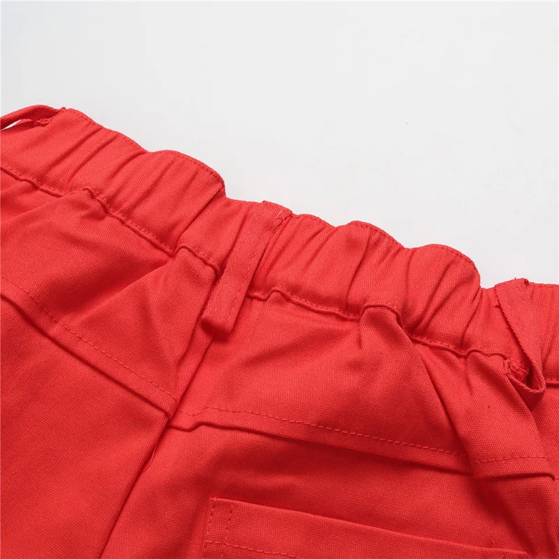 

Spring Autumn Fashion Children Clothing Baby Boys Sets Kids Clothes Set Long Sleeve Denim Bow Shirt+Red Pants Children Outfits