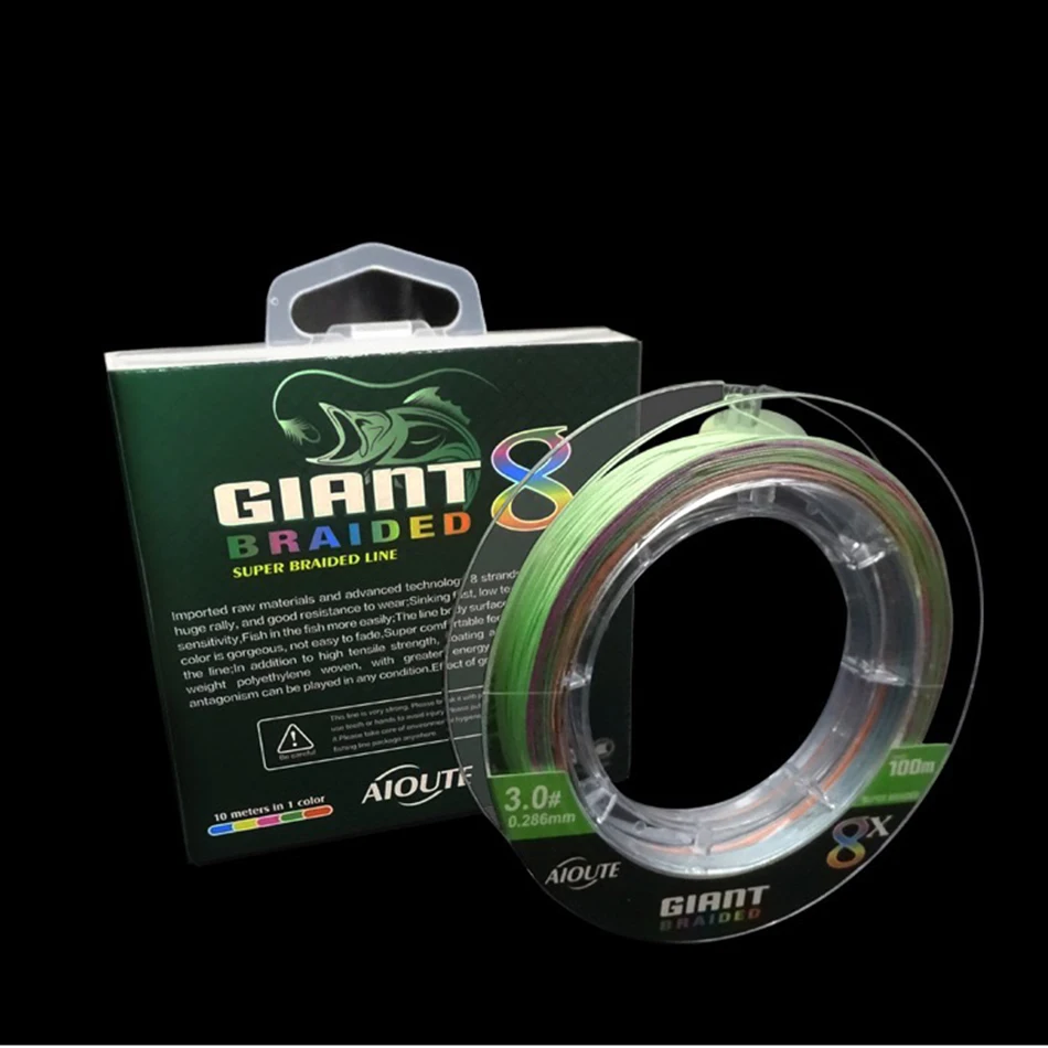 Плетеная рыболовная леска высокого качества 8 нитей 100 м PE для рыбалки 15лб-70lb