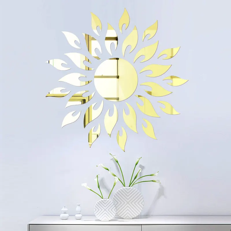 

2020 Fashion Flower Frame Wall Stickers Mirror Surface Wall Stickers Children Bedroom 3D DIY Wall Decoration Detachable Art