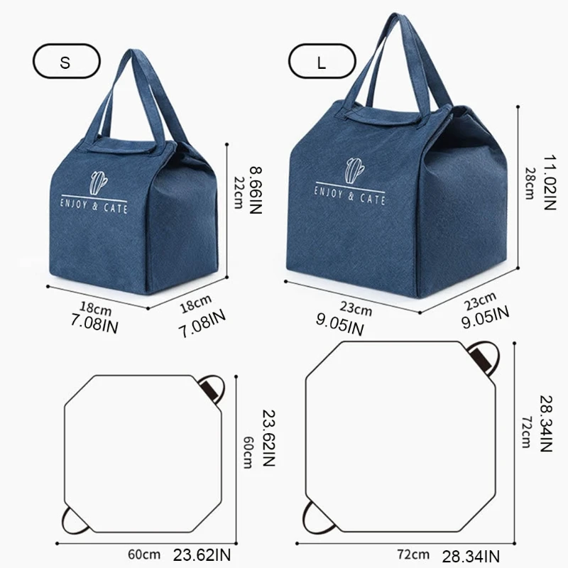 

066C Children Reusable Lunch Tote Bags Expandable Placemat-style Lunch Box Container