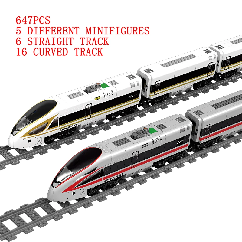 Высокоскоростной поезд Fuxing Электрический детская головоломка в сборе здание