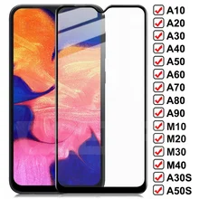 Kaca Tempered 9D untuk Samsung Galaxy A10 A20 A30 A40 A50 A60 A70 Kaca Pelindung Samsung A80 A90 M10 M20 M30 M40 Film Layar