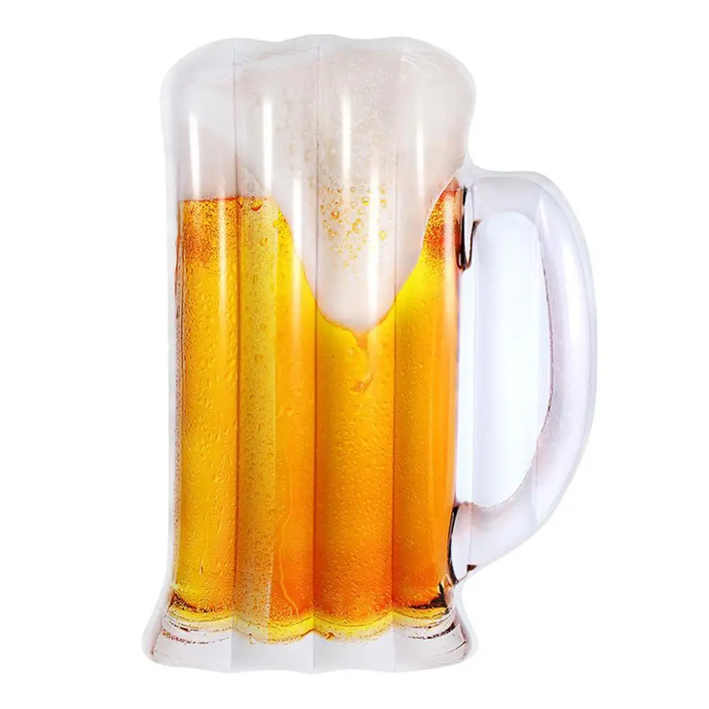 

Beer Shaped Floating Bed Swimming Pool Recliner Inflatable Cushion Summer Swim Pool Leisure Hammock Portable Recliner Air Bed