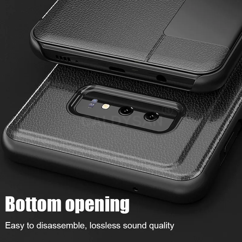 Роскошный кожаный флип-чехол для samsung Galaxy S7Edge S9 S8 S10 Plus, противоударный чехол для телефона A7 Smart View