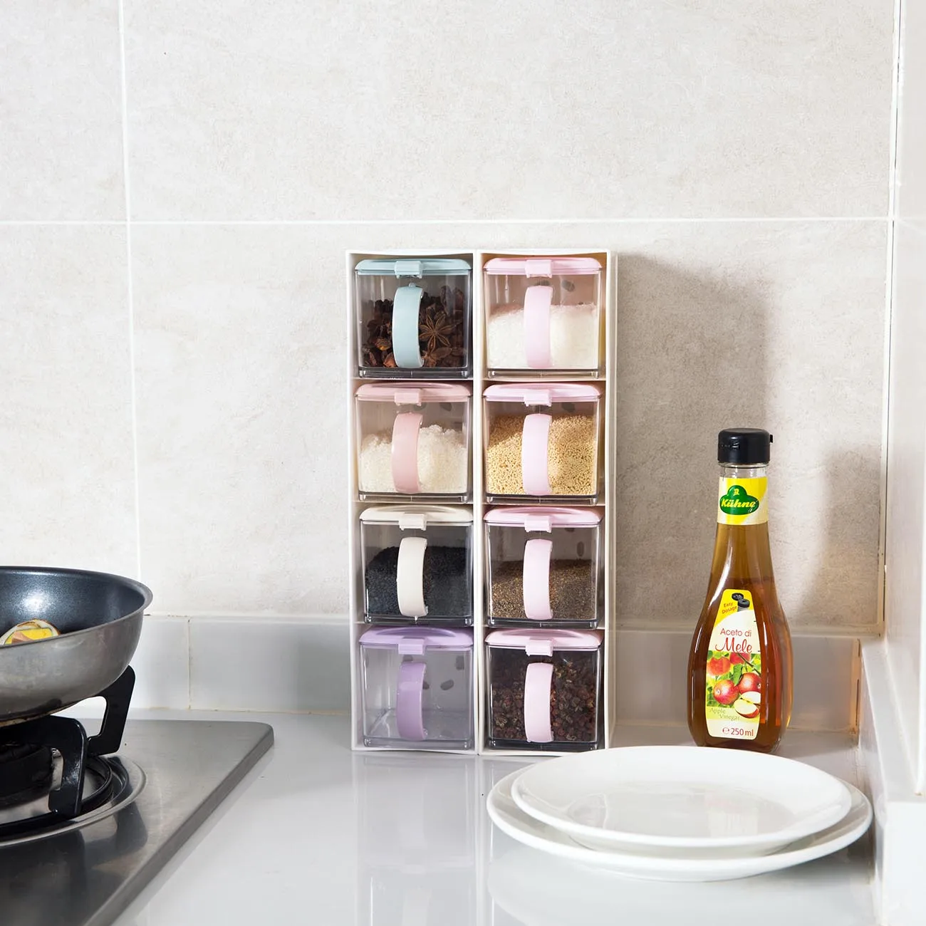 4 шт./компл. емкость для хранения специй тип ящика набор коробок приправ кухонный