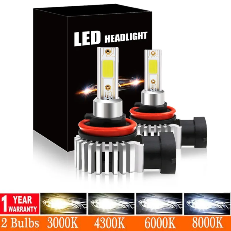 

New 80W Led car Headlight H1 H11 H3 H7 H4 9005 9006 880 COB 12V 24V 12000LM 3000K 6000K 12000K mini Auto D9 Lamp Styling