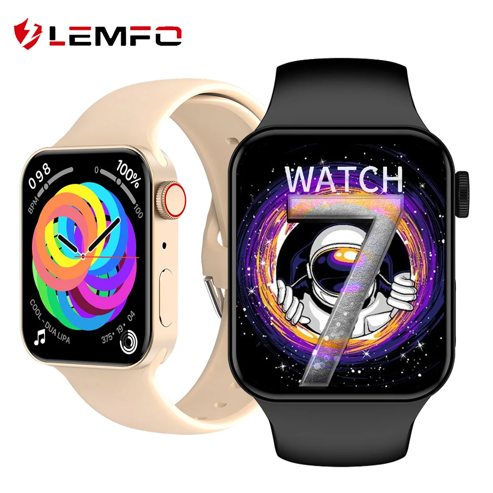 

LEMFO IWO Series 7 Smartwatch Men Women 2021 Bluetooth Call Smart Watch Blood Pressure Oxygen DIY Watch Faces Weather Watch 7