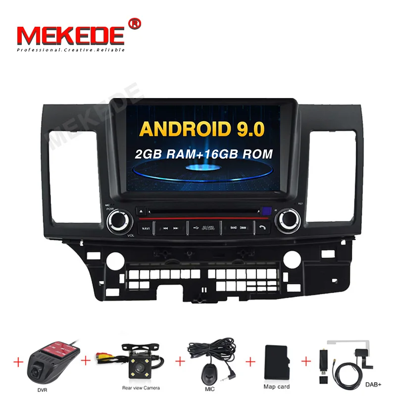 16G camera DVR DAB MEKEDE 4G ram для Mitsubishi Lancer 10 CY 2007-2012 автомобильный Радио Мультимедиа Видео плеер навигация gps Android 9,0 2din 2 din dvd - Цвет: 16G camera DVR DAB
