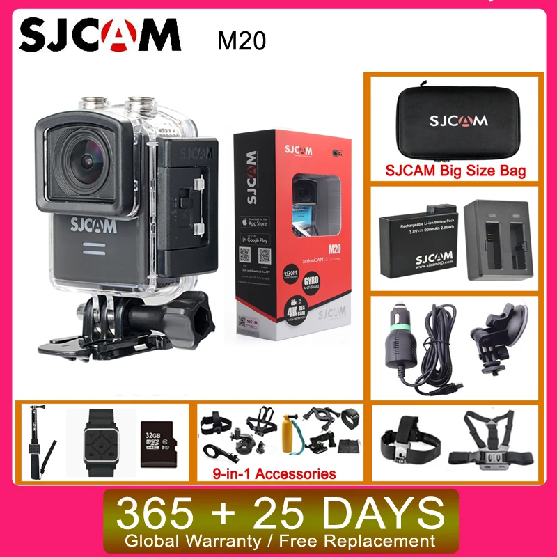 Экшн камера SJCAM M20 Спортивная SJ подводная 4K Wi Fi гироскоп мини видеокамера 2160P HD 16 Мп