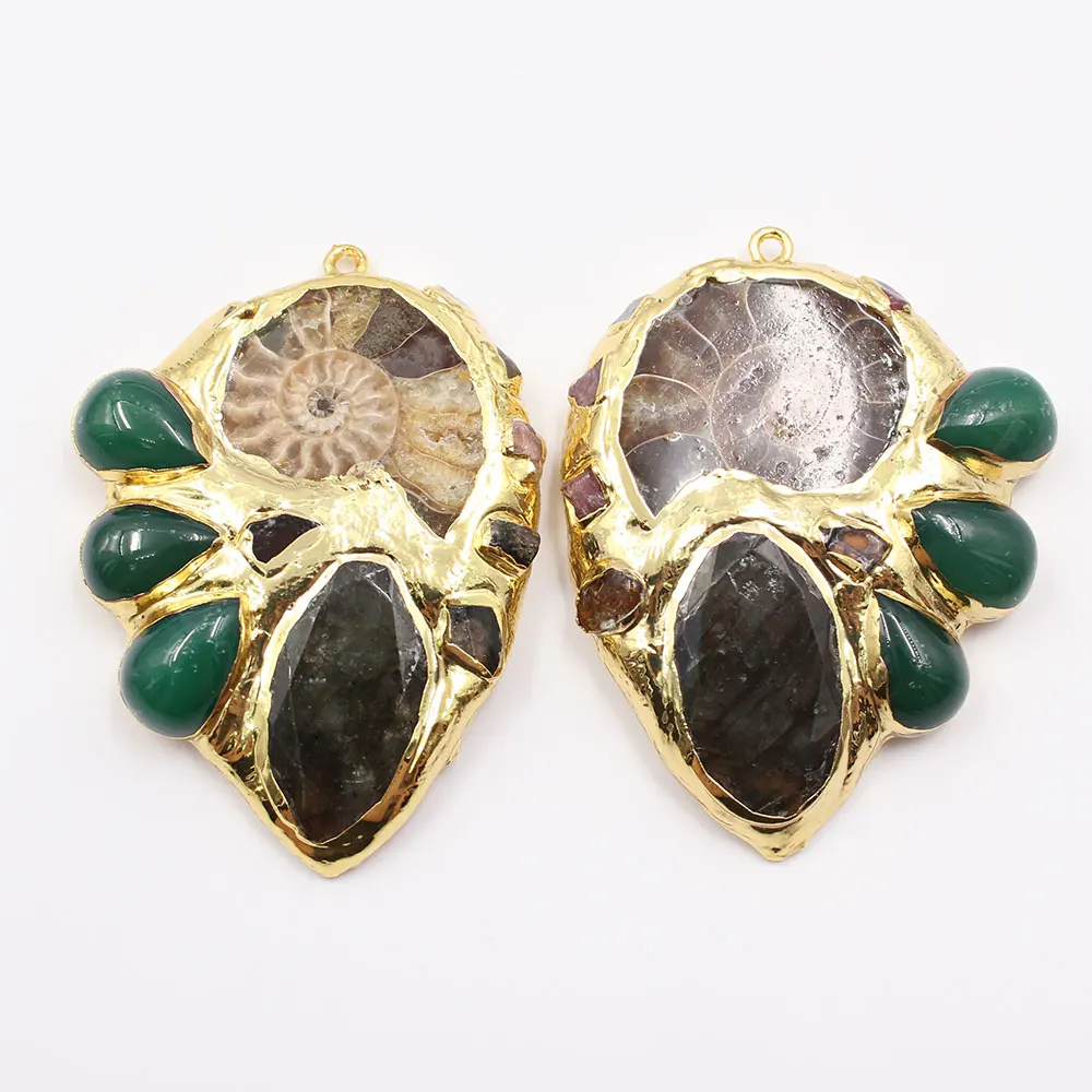 APDGG 1 шт. натуральный ракушка Лабрадорит зеленый агат турмалин ожерелье с