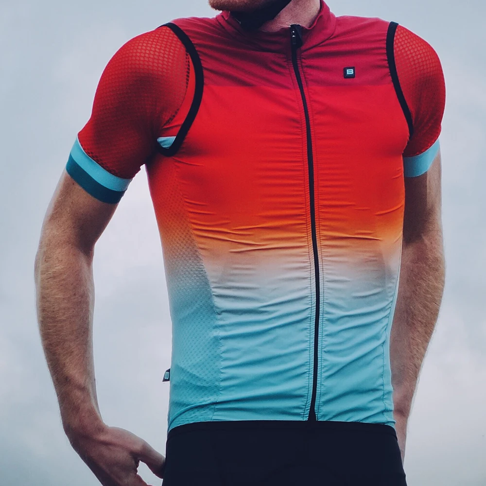 

BIEHLER BEST QUALITY Gradient color CYCLING GILET Super lightweight WINDPROOF CYCLING VEST Cool Design