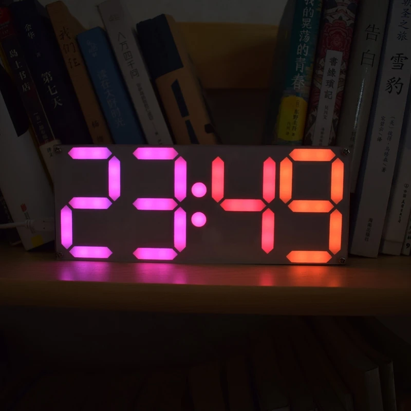 

Large Rainbow Color Digital Tube DS3231 Clock DIY Kit With Customizable Colors Electronic kit Gift