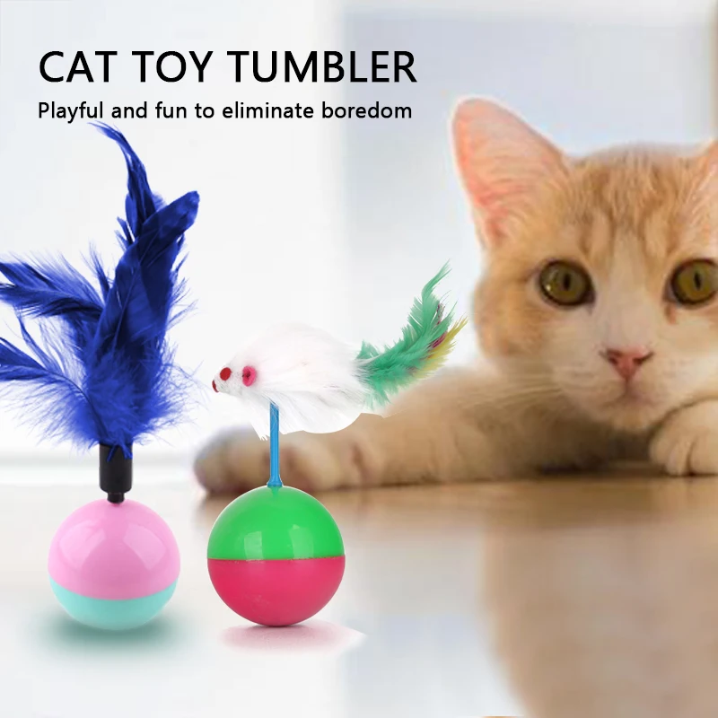 

1pc Cat Toys Interactive Mimi Favorite Fur Mouse Tumbler Durable Kitten Cat Pet Toys Plastic Play Balls for Catch Cats Supplies