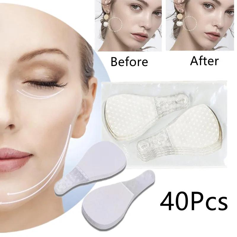 

40Pcs/Set Invisible Thin Face Facial Stickers Facial Line Wrinkle Flabby Skin V-Shape Face Lift Tape For Face