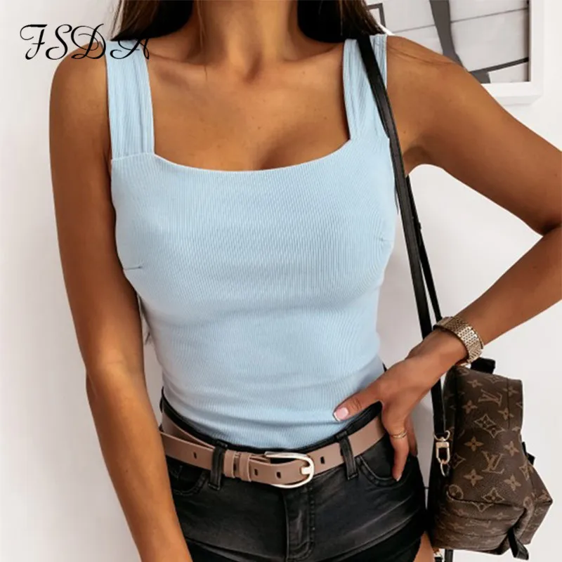 Женский укороченный топ без рукавов FSDA белый Повседневный Топ с открытыми