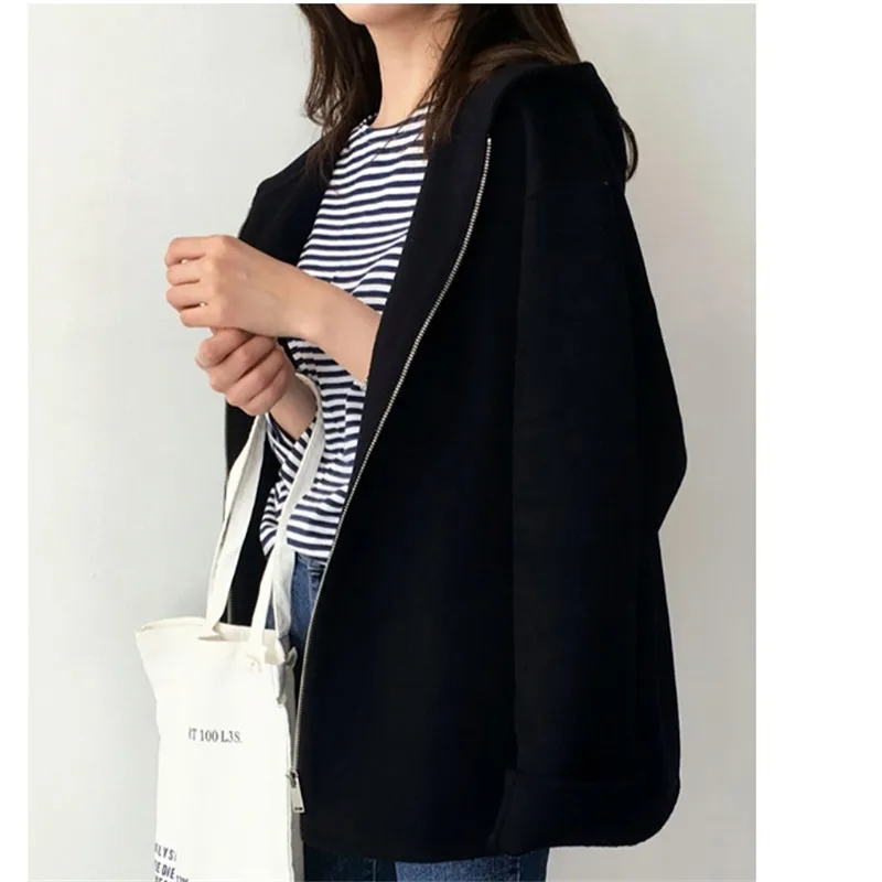 

Plus Size Hoodies Women Harajuku Streetwear Kawaii Oversized Zip Up Sweatshirt Clothing Korean Style Long Sleeve Tops