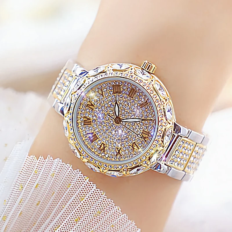 Women Watches 2022 Luxury Brand Silver Gold Diamond Watch for Women Stainless Steel Waterproof Female Clock Relogio Feminino