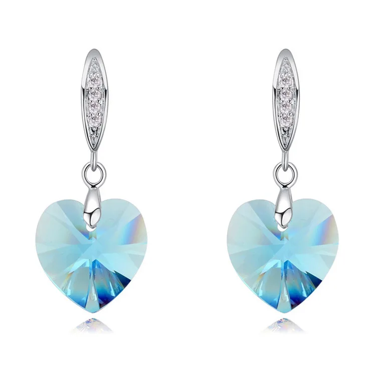 Женские серьги с инкрустированными кристаллами Swarovski элегантные вечерние капли