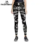 Женские леггинсы в готическом стиле NADANBAO, повседневные брюки до щиколотки со средней талией и принтом солнце и луна, для тренировок, новинка 2022