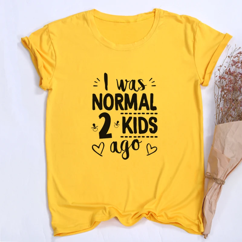 

I Was Normal Two Kids Ago Mom Life Shirt Funny Mom T Shirt Mother of Two Women Tops Tee Clothes Mother's Day Gift PP07