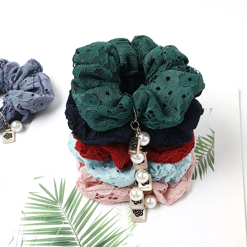 

Симпатичные жемчужные резинки для волос, женские эластичные резинки для волос, кружевные резинки с формой, резинки для волос с подвеской из сплава, аксессуары для волос для девочек