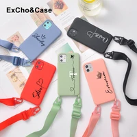diy your name love phone case for iphone 11 12 pro max 7 8 plus x xs xr brand new original with rope liquid silicone cover
