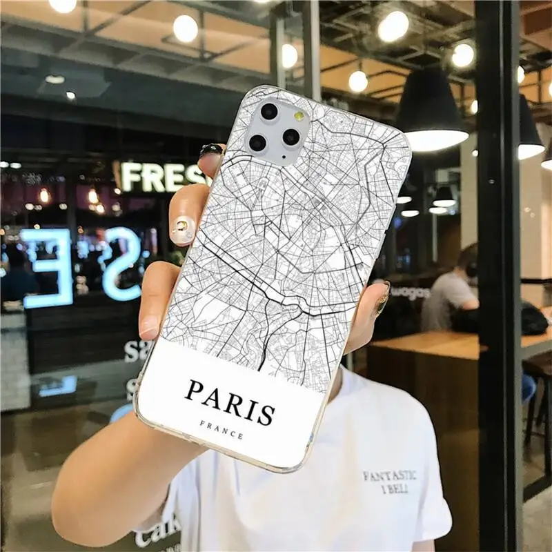 

London Country Sketch City Map Phone Case for iphone 12 pro max 11 pro XS MAX 8 7 6 6S Plus X 5S SE 2020 XR cover