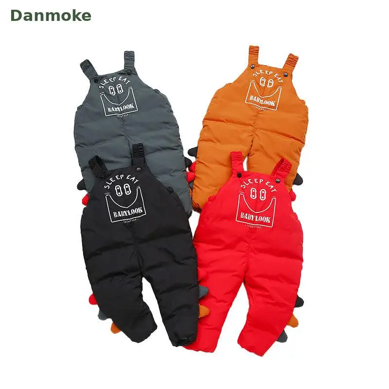 Danmoke/детские штаны утепленные хлопковые узкие для девочек маленьких мальчиков