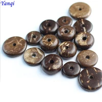 natural coconut shell flat round beads spacers charms spacer beads lot original color for diy bracelet jewelry making 6810mm