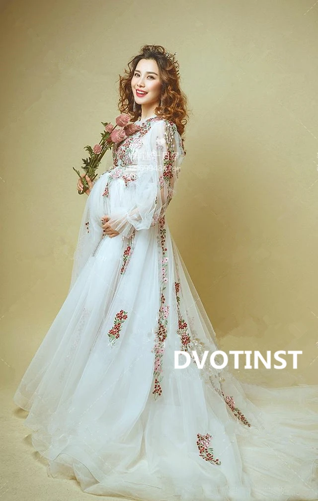 Dvotinst реквизит для фотосъемки платья беременных фотосъемка платье синяя сетка