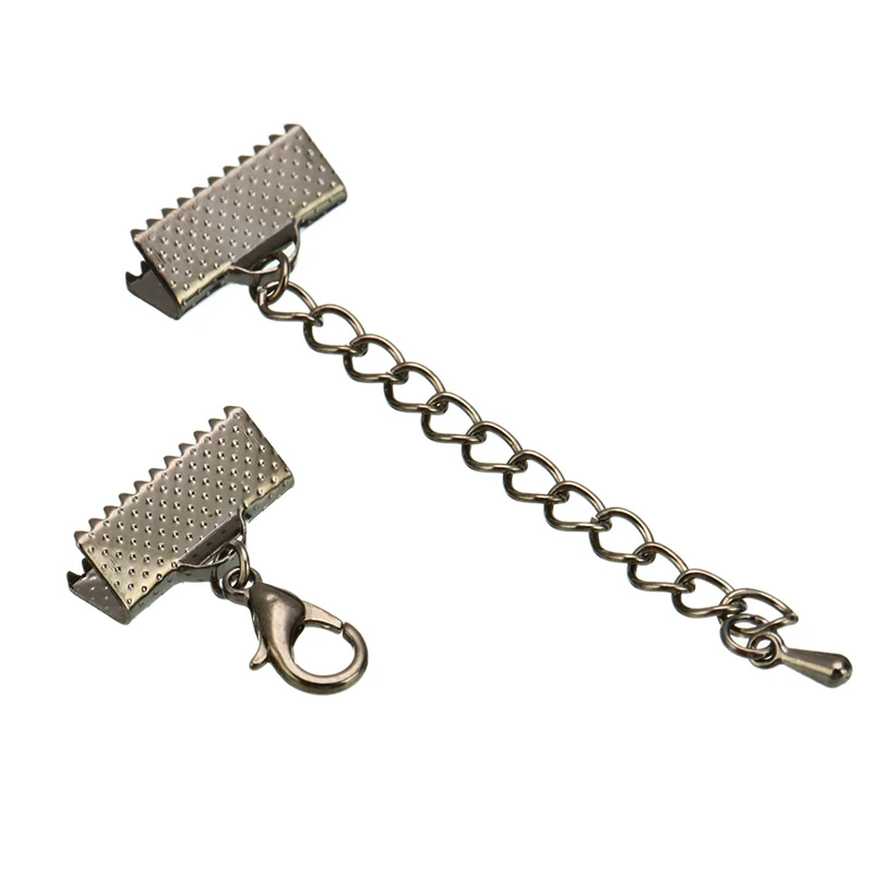 

Leather Cord End Fastener Clasps Bracelet Metal Necklace Extender Chain Lobster Clasps Connectors DIY Jewelry Making Findings