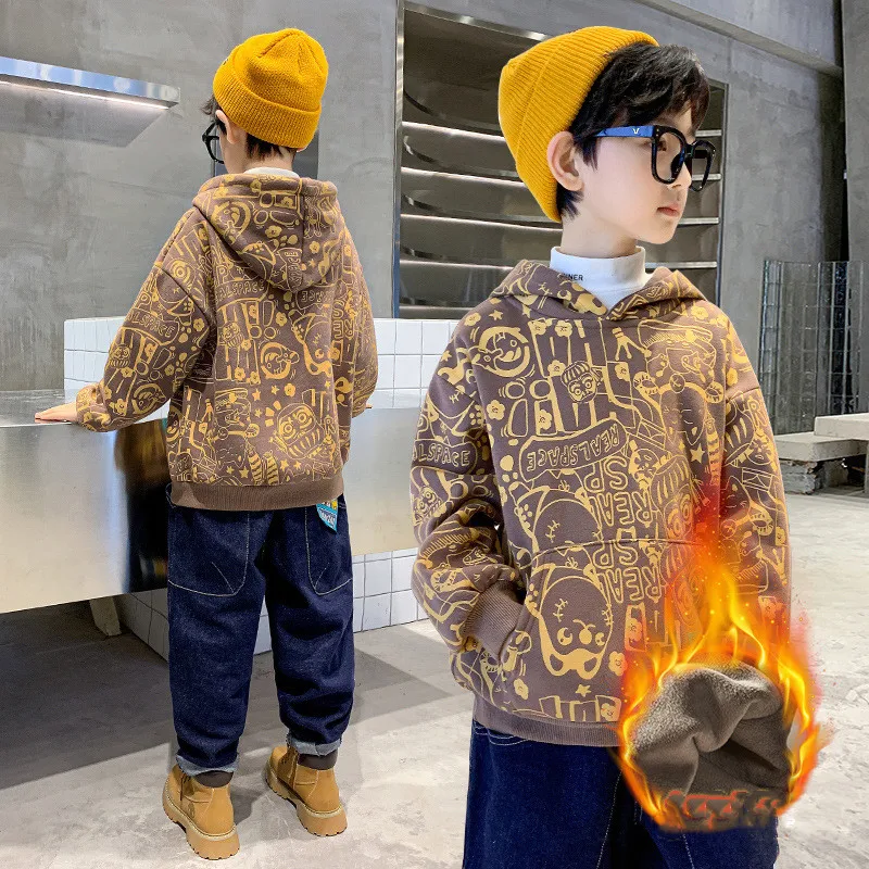 

Детская толстовка с капюшоном и длинным рукавом, на осень/зиму