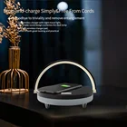 2021 популярные деревянные светодиодный светильник Bluetooth SpeakerWireless зарядное устройство Зарядка держатель 10 Вт высокой мощности Мощность быстрой зарядки стенд громкой связи
