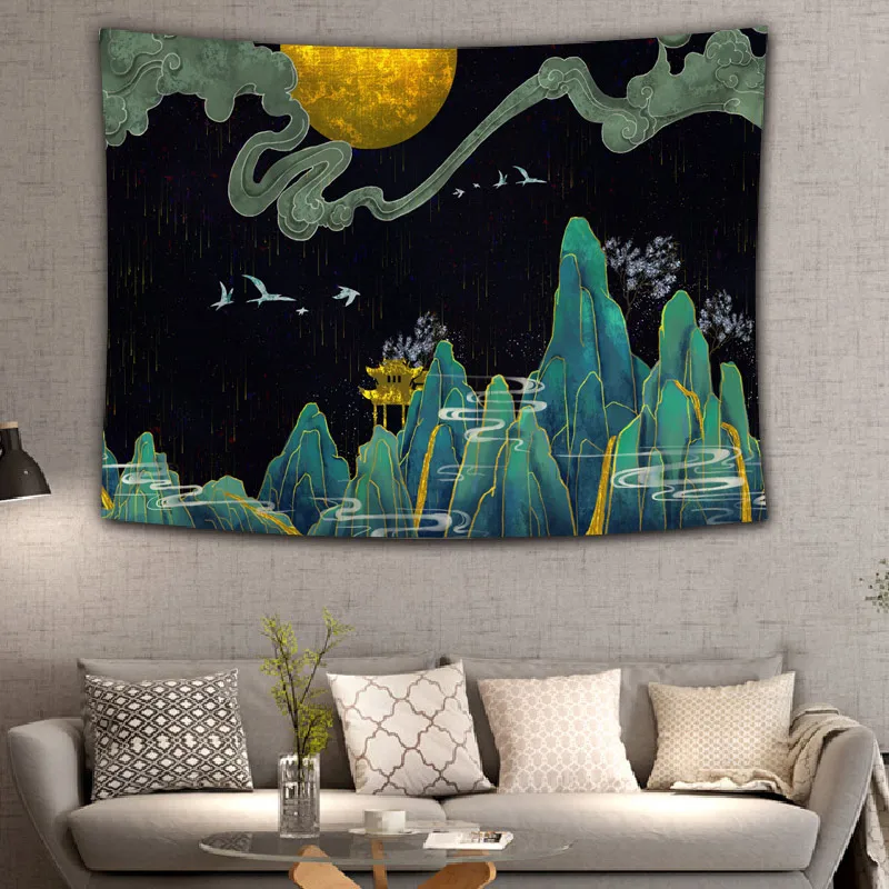 

Moon Pattern Tapestry psychedelic Wall Hanging Tapestries For Home Deco Living Room Bedroom Wall Art Large Size Free Dropping