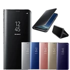 Зеркальный умный флип-чехол для Samsung Galaxy Note 20 Ultra 5G, Роскошный прозрачный кожаный чехол-подставка для Galaxy S20 FE S21 Plus, чехол