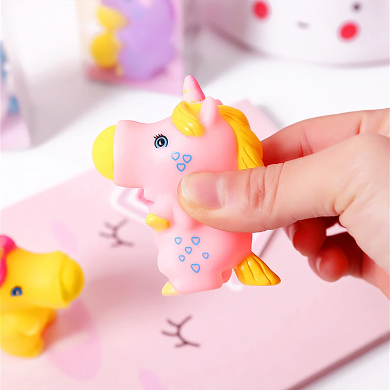Каваи мультфильм Единорог игрушка мягкие шутеры сжимаются шалость смешная паста