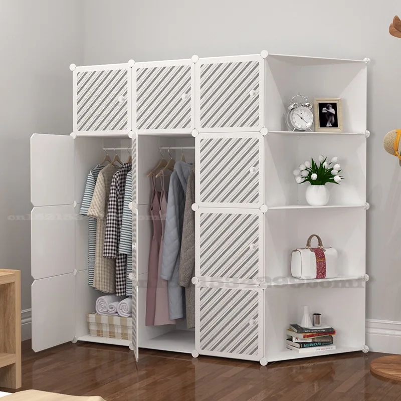 

Модный простой гардероб, вместительный пластиковый шкаф для хранения для спальни, экологически чистый угловой шкаф