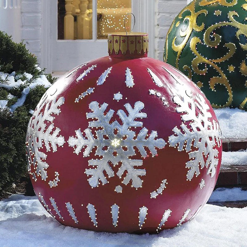 60cm Christmas Balls Decorations for Home Outdoor Gift Giant PVC Inflatable Toys Xmas Courtyard |