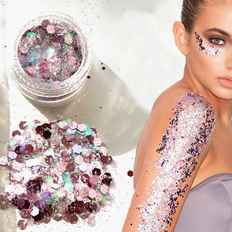 Новинка гибридные блестки блестящие круглые красочные баночки с блеском тени