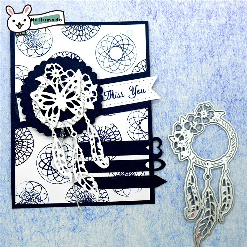 Naifumodo Вырубные штампы Металлическая роза из перьев круглые Скрапбукинг альбом