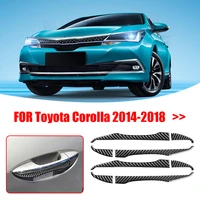 car genuine carbon fiber exterior door handle trim set exterior door handle trim set for toyota corolla 2014 2018 21022mm