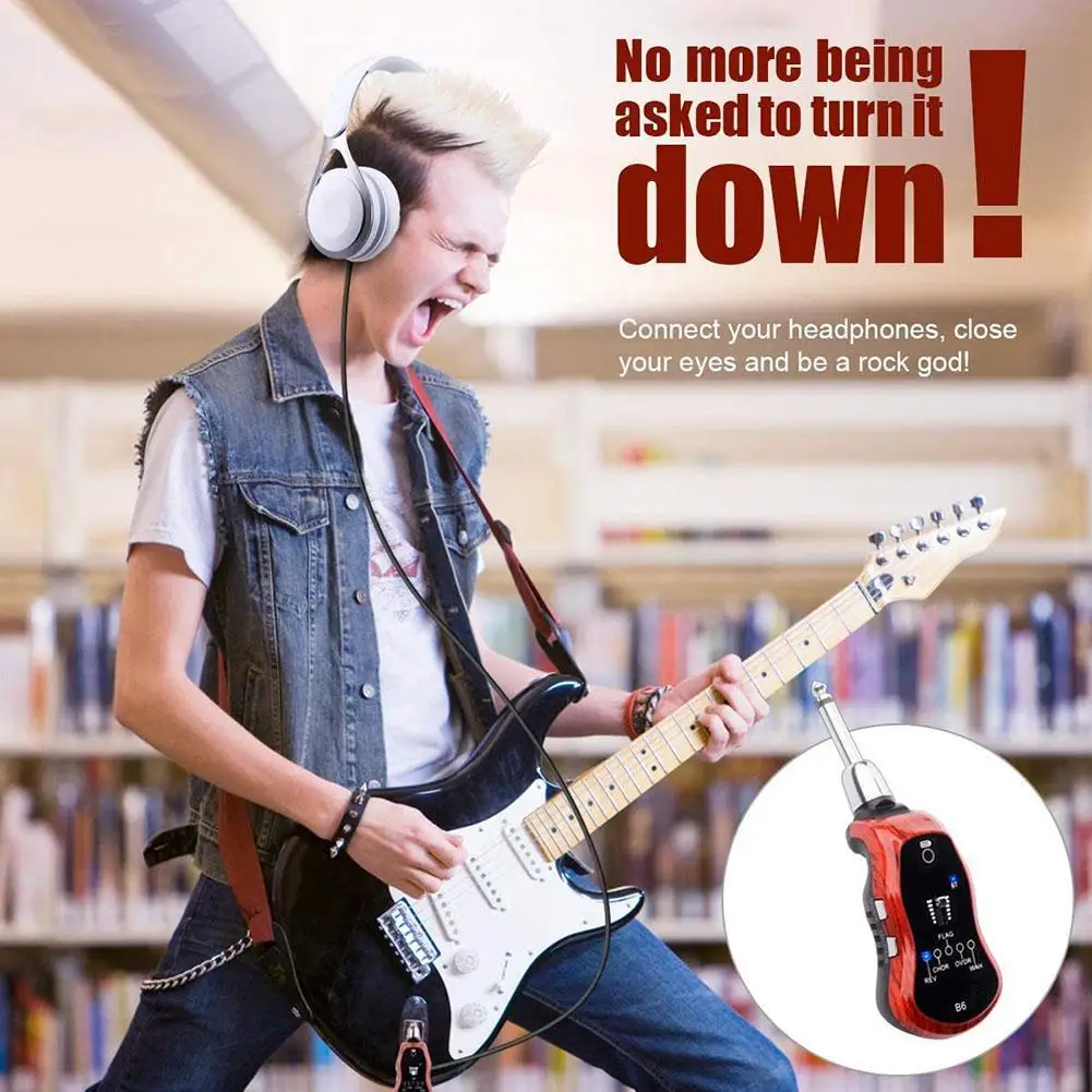 b6 bluetooth wiederaufladbare elektrische gitarre kopfhörer mini verstärker mit 5 effekte musical instruments kopfhörer amp zubehö