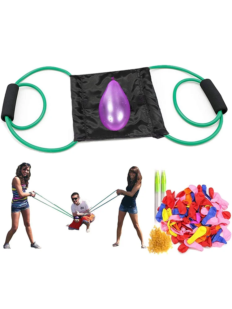 

Outdoor Water Balloon Launcher Elastic 3 People Bomb Beach Durable Party Rope Slingshot Fight Toys Funny Heavy Duty Beach Toys