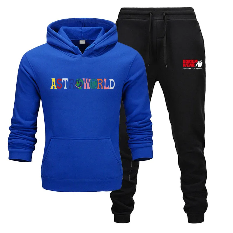 

Brand Men Casual Sets printing Spring Autumn Men's Hoodies+Pants Two Piece Tracksuit Trendy Sportswear Hooded Set Male
